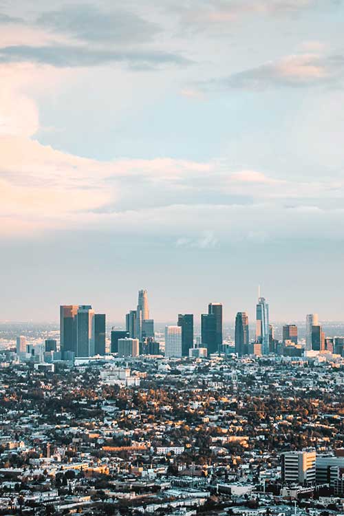 Downtown Los Angeles in distance