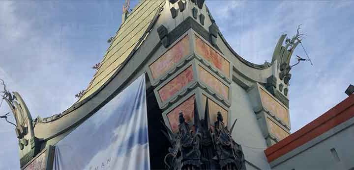 Hollywood tour shot of Chinese Theater tower
